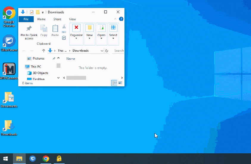 Resizing a window by dragging the corner.